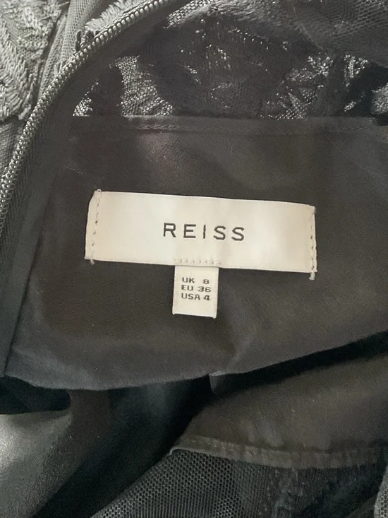 Reiss Adia Fit And Flare Lace Black Dress, size US 4 - Picture 8 of 14